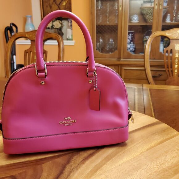 NWT Coach F57555 Mini Sierra Satchel Smooth Leather Bright Fuchsia - Picture 2 of 16